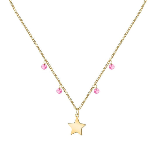 La Petite Story Gold Tone Steel Necklace With Fuchsia. A brand-new La Petite Story watch. Front view.