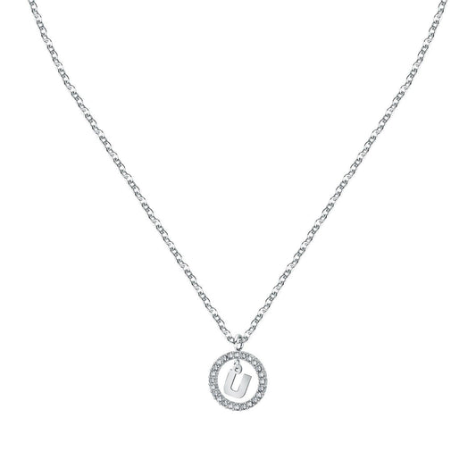 La Petite Story Letter U Steel Necklace With Clear Crystal. A brand-new La Petite Story watch. Front view.