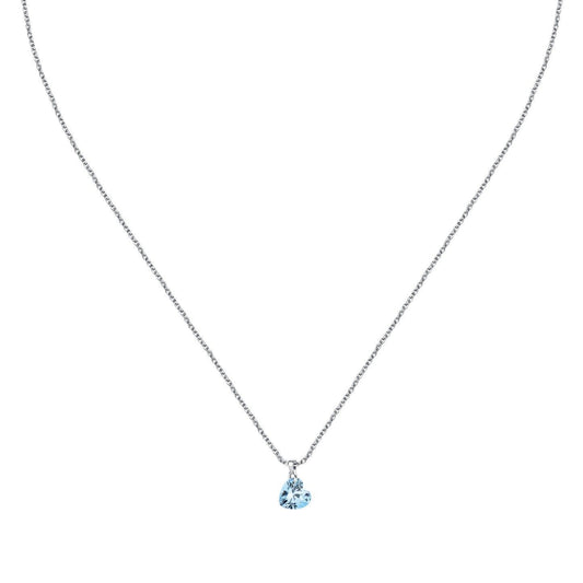 La Petite Story Silver Necklace With Light Blue Heart. A brand-new La Petite Story watch. Side view.