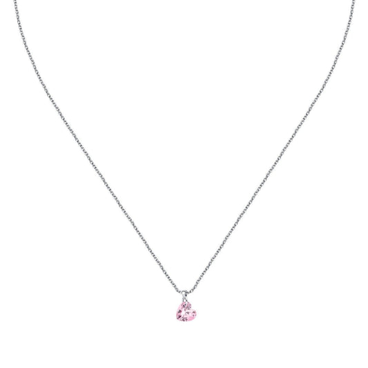 La Petite Story Silver Necklace With Pink Heart Zircon. A brand-new La Petite Story watch. Front view.