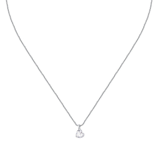 La Petite Story Silver Necklace With White Heart Zircons. A brand-new La Petite Story watch. Front view.