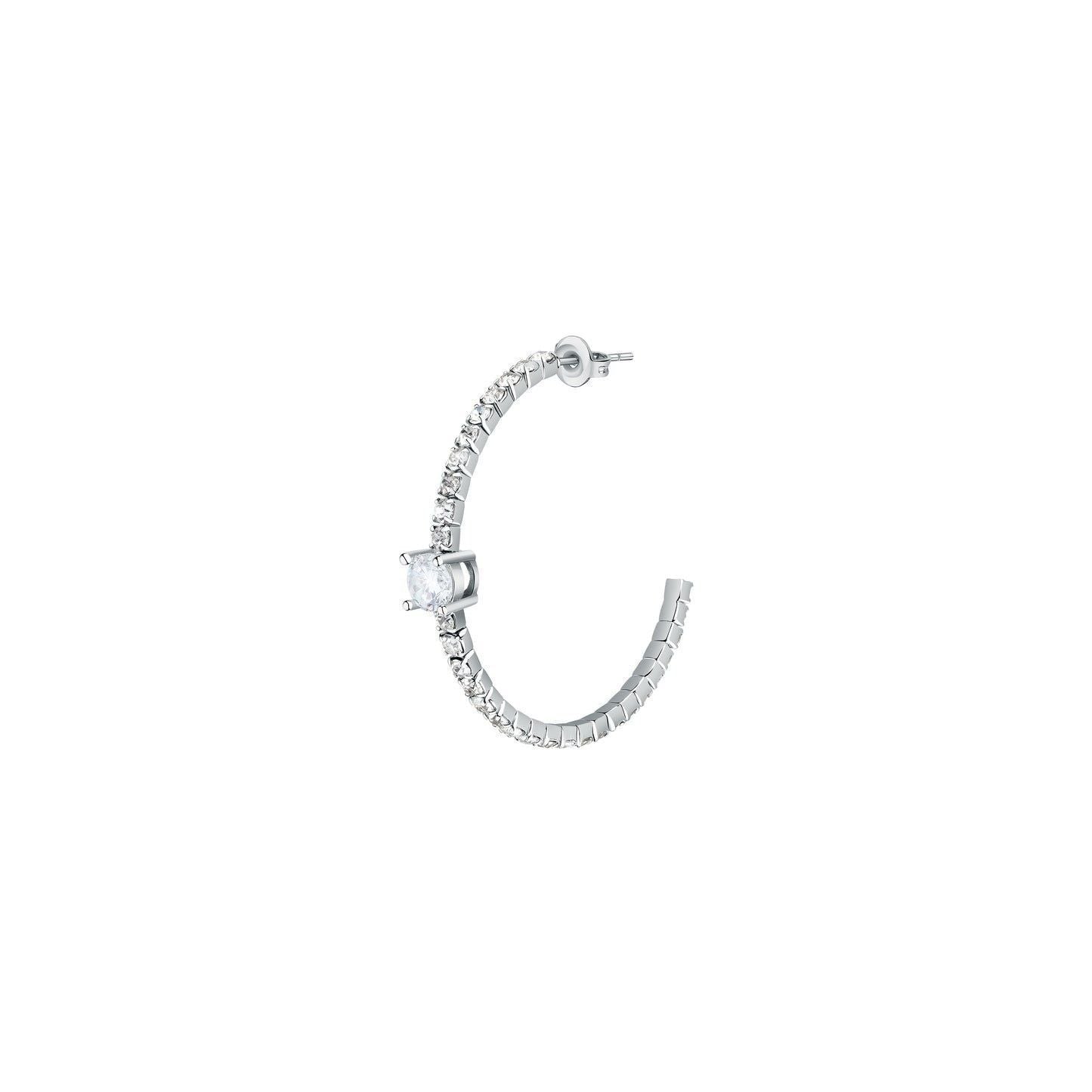 La Petite Story Single Brass C Hoop Earrings With Clear. A brand-new La Petite Story watch. Angled view.