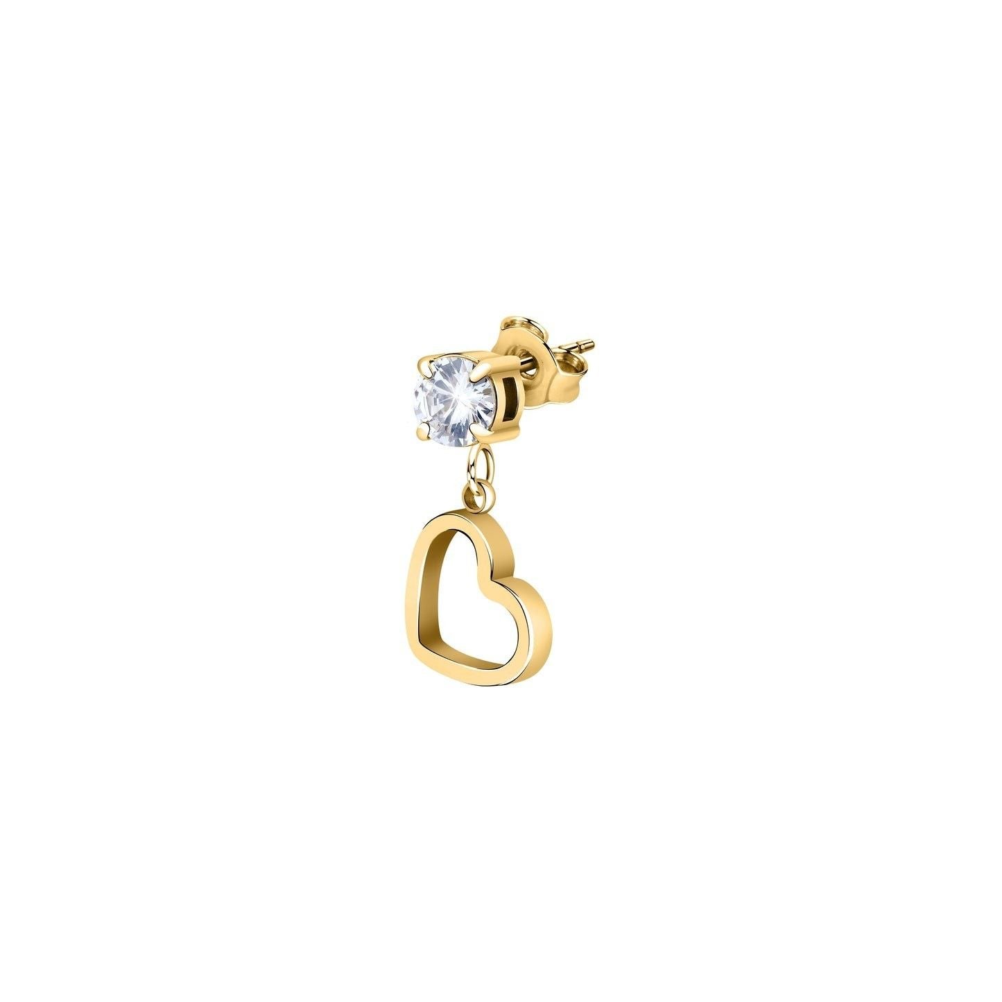 La Petite Story Single Gold Tone Steel Heart Earrings With. A brand-new La Petite Story watch. Side view.