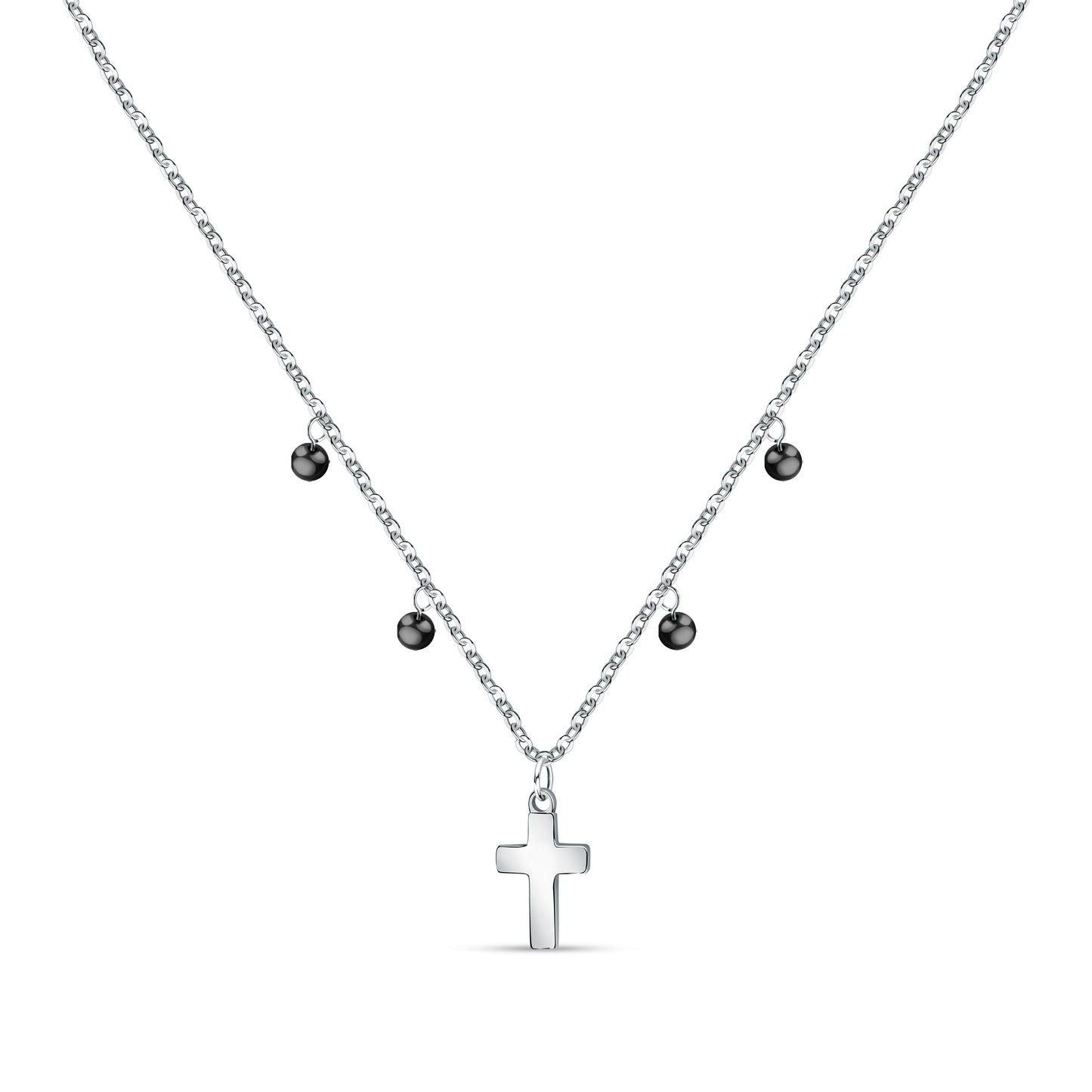 La Petite Story Steel Cross Necklace With Clear Zircon And. A brand-new La Petite Story watch. Front view.