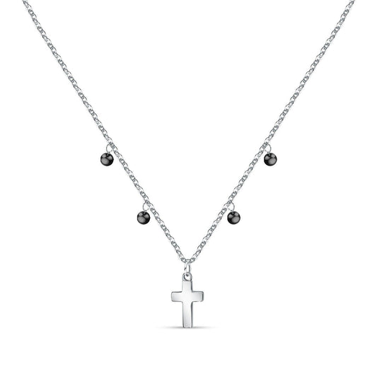 La Petite Story Steel Cross Necklace With Clear Zircon And. A brand-new La Petite Story watch. Front view.