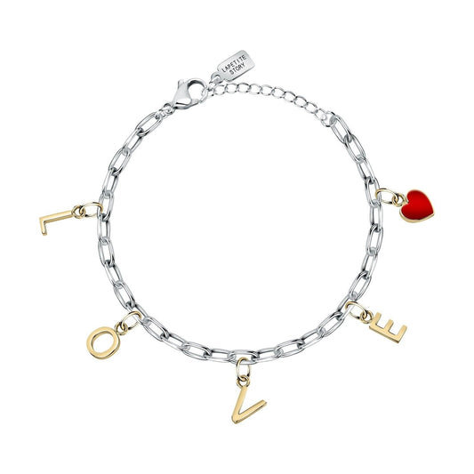 La Petite Story Steel Love Bracelet With Heart Enamel And. A brand-new La Petite Story watch. Front view.