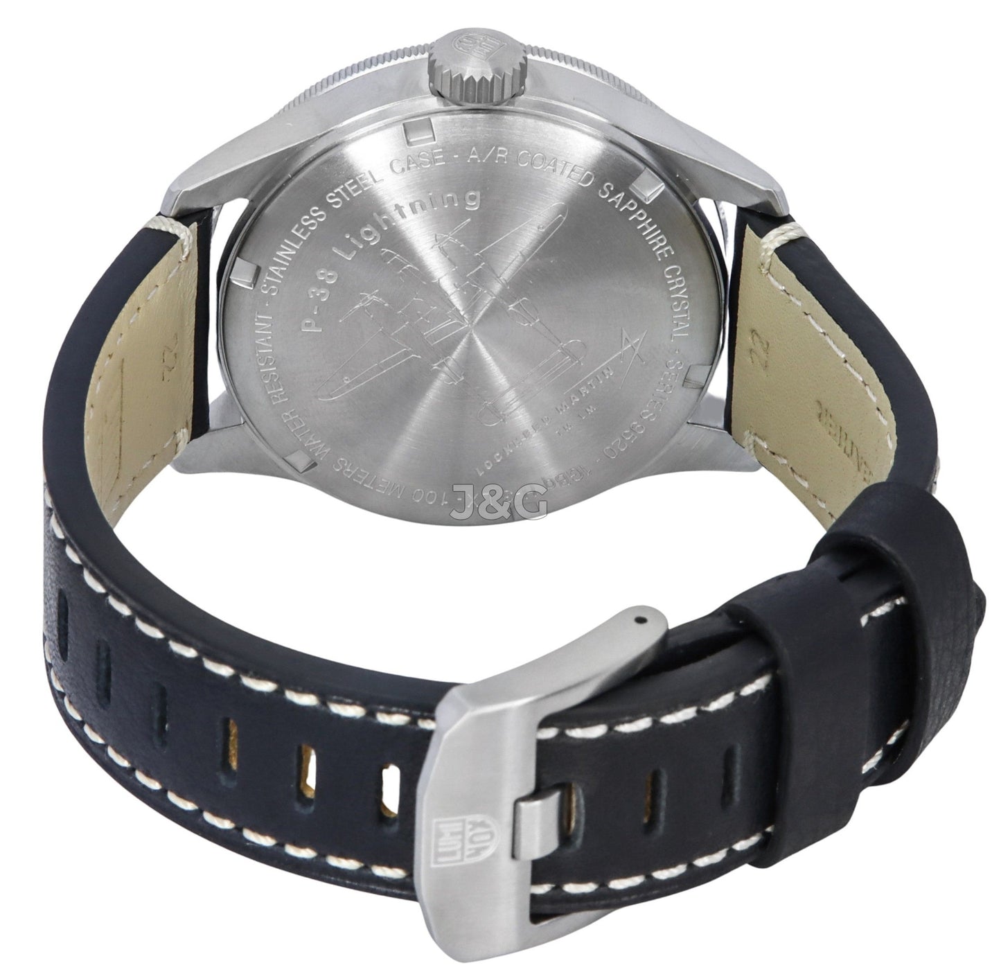 Luminox Air Date display White Leather Male XA.9527. A brand-new Luminox Air watch featuring a White dial and a Leather strap. Front view. - view 3