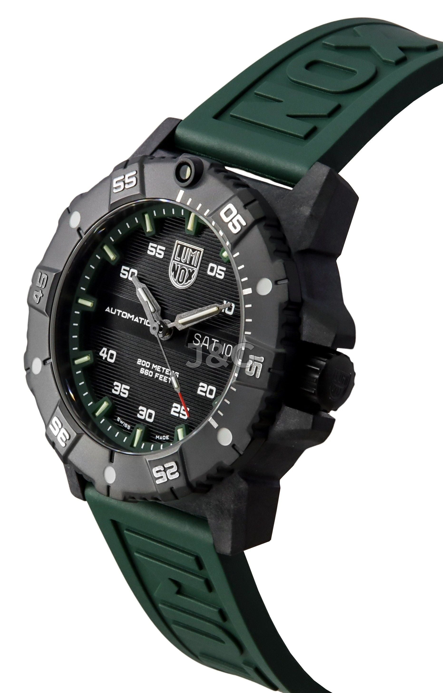 Luminox Anti-reflective Black Rubber Male XS.3877. A brand-new Luminox watch featuring a Black dial and a Rubber strap. Front view. - view 2