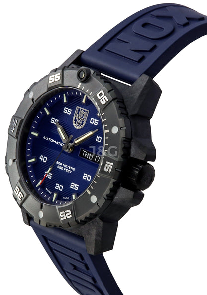 Luminox Anti-reflective Blue Rubber Male XS.3863. A brand-new Luminox watch featuring a Blue dial and a Rubber strap. Front view. - view 2