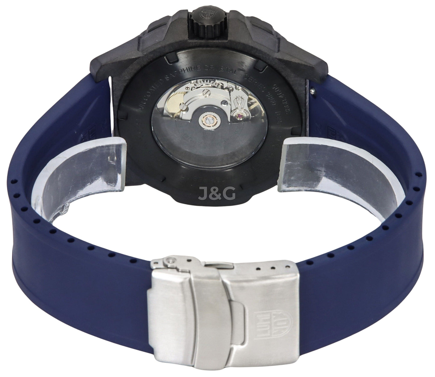 Luminox Anti-reflective Blue Rubber Male XS.3863. A brand-new Luminox watch featuring a Blue dial and a Rubber strap. Front view. - view 3