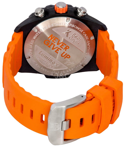 Luminox Bear Grylls Anti-reflective Blue Rubber Male XB.3749. A brand-new Luminox Bear Grylls watch featuring a Blue dial and a Rubber strap. Angled view. - view 4