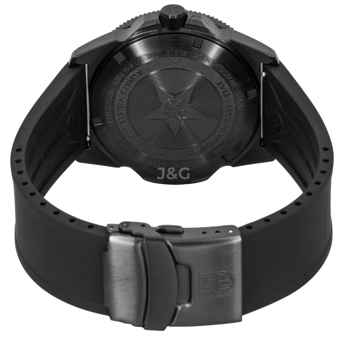 Luminox Luminous hands Blue Sunray Rubber Male XS.3123.B. A brand-new Luminox watch featuring a Blue Sunray dial and a Rubber strap. Angled view. - view 4