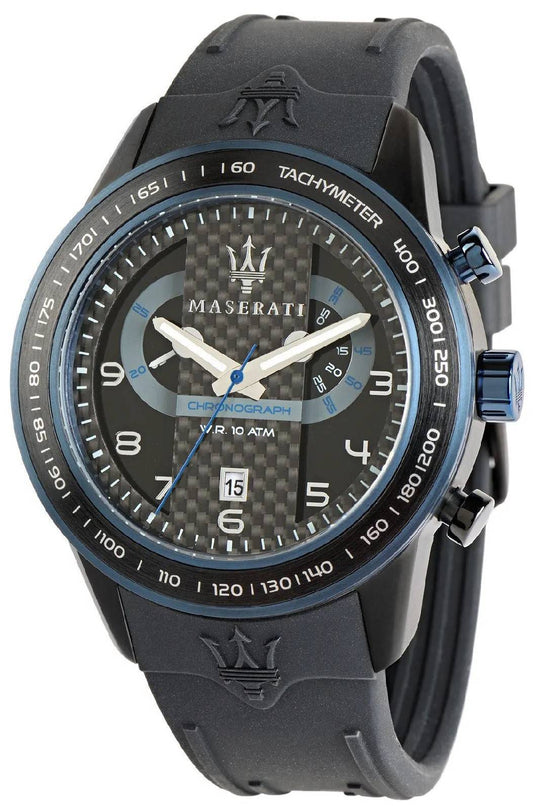 Maserati Corsa R8871610002 Quartz Stainless Steel. A brand-new Maserati watch featuring a Rubber strap. Angled view.