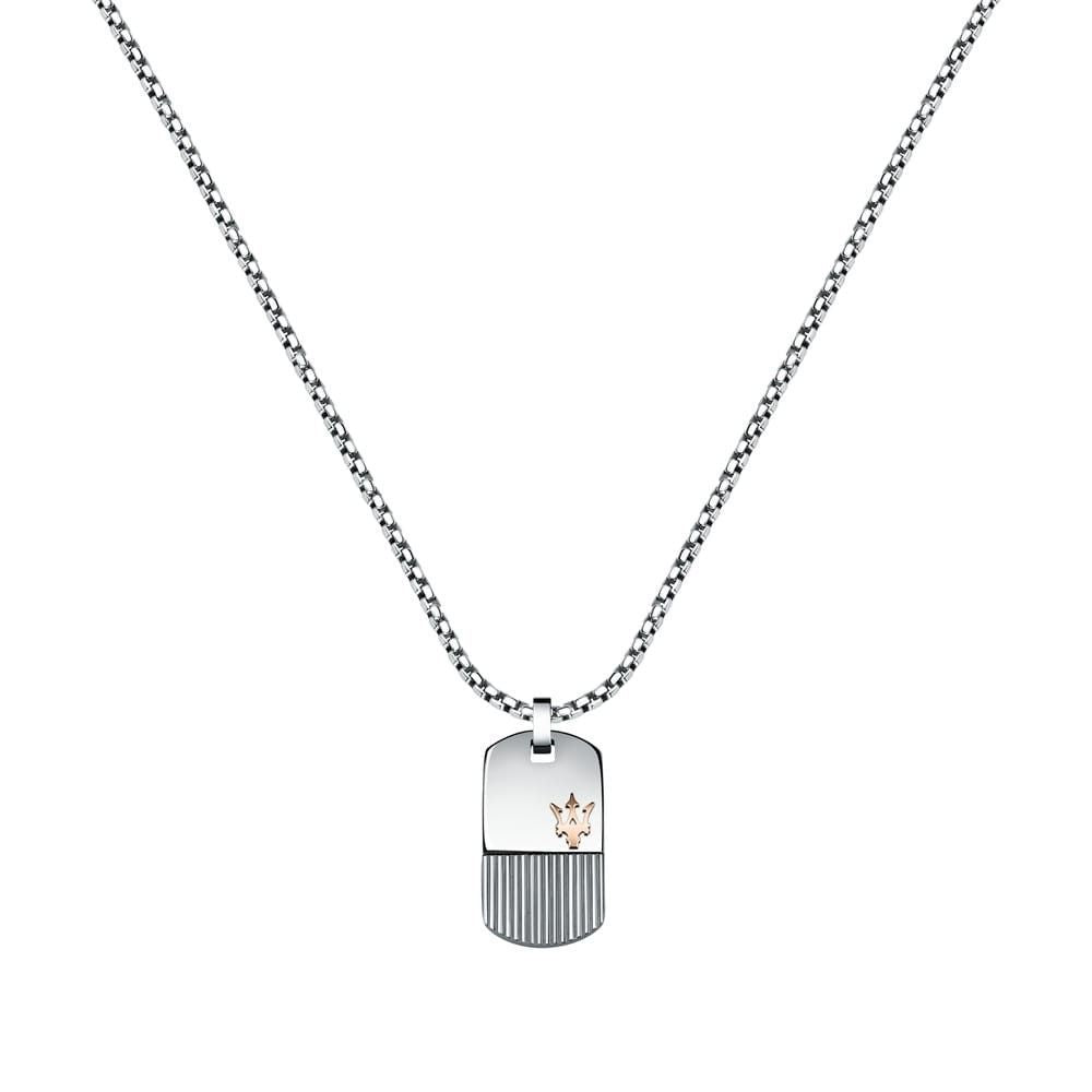 Maserati Jewels Stainless Steel JM121ATK08 Necklace For Men. A brand-new Maserati watch. Side view.