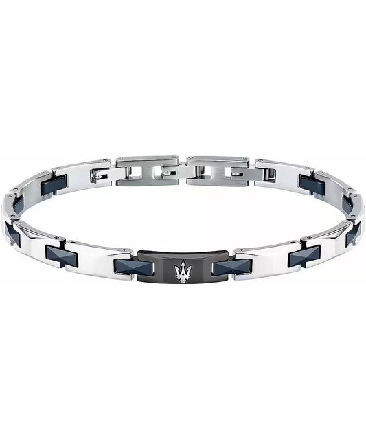 Maserati Steel And Ceramic Steel Bracelet JM424ATZ52 For Men. A brand-new Maserati Accessories watch featuring a Stainless steel strap. Front view.