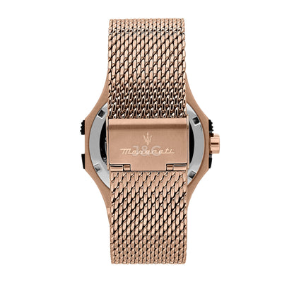 Maserati Potenza Date display Black Stainless steel Male R8853108009-. A brand-new Maserati Potenza watch featuring a Black dial and a Stainless steel strap. Side view. - view 3