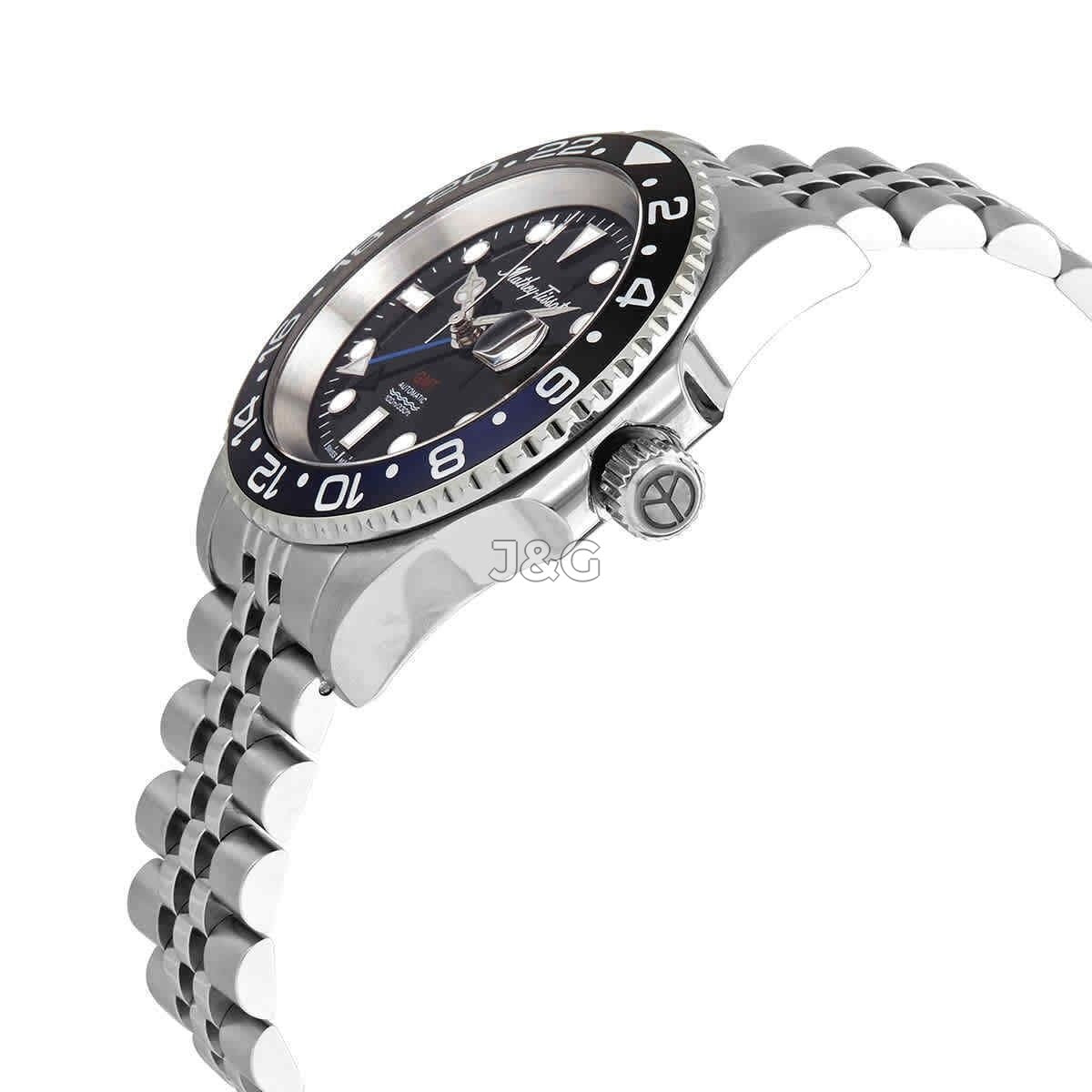 Mathey-Tissot Automatic movement Black Stainless steel Male H903ATNB.-.MT. A brand-new Mathey-Tissot watch featuring a Black dial and a Stainless steel strap. Angled view. - view 2