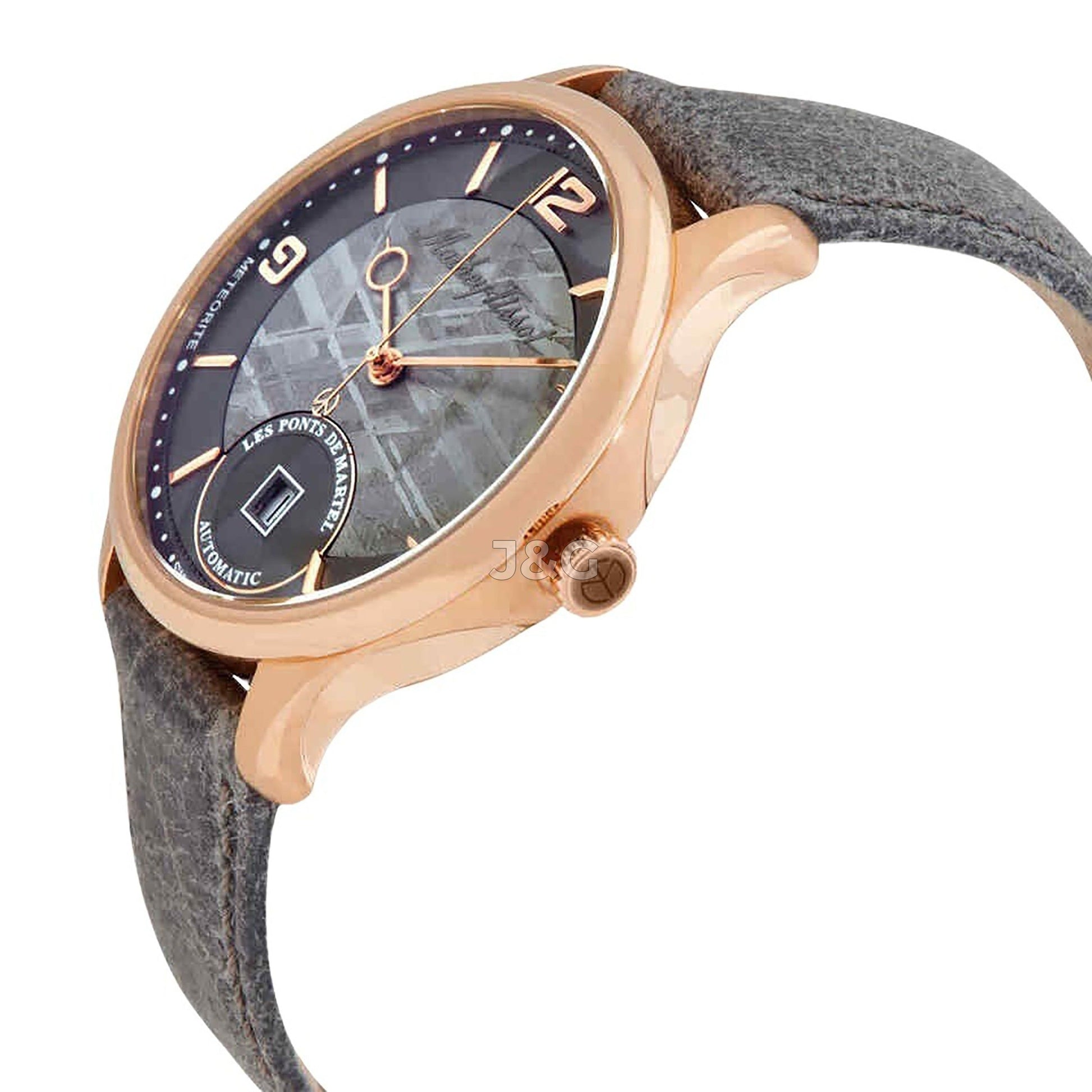 Mathey-Tissot Automatic movement Grey Leather Male H1886METP.-.MT. A brand-new Mathey-Tissot watch featuring a Grey dial and a Leather strap. Angled view. - view 2