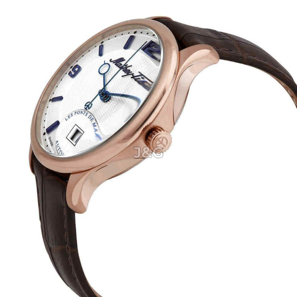 Mathey-Tissot Automatic movement White Leather Male AC1886PI.-.MT. A brand-new Mathey-Tissot watch featuring a White dial and a Leather strap. Front view. - view 2