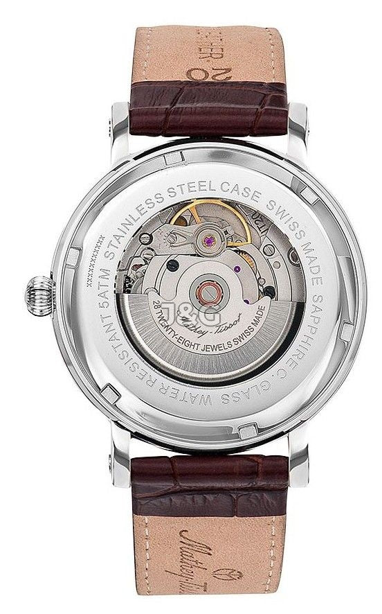 Mathey-Tissot City Automatic movement White Leather Male HB611251ATAI.-.MT. A brand-new Mathey-Tissot City watch featuring a White dial and a Leather strap. Side view. - view 2