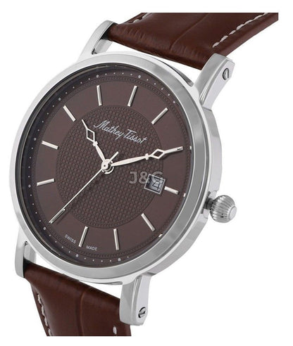 Mathey-Tissot City Date display Black Leather Male HB611251AM.-.MT. A brand-new Mathey-Tissot City watch featuring a Black dial and a Leather strap. Front view. - view 2