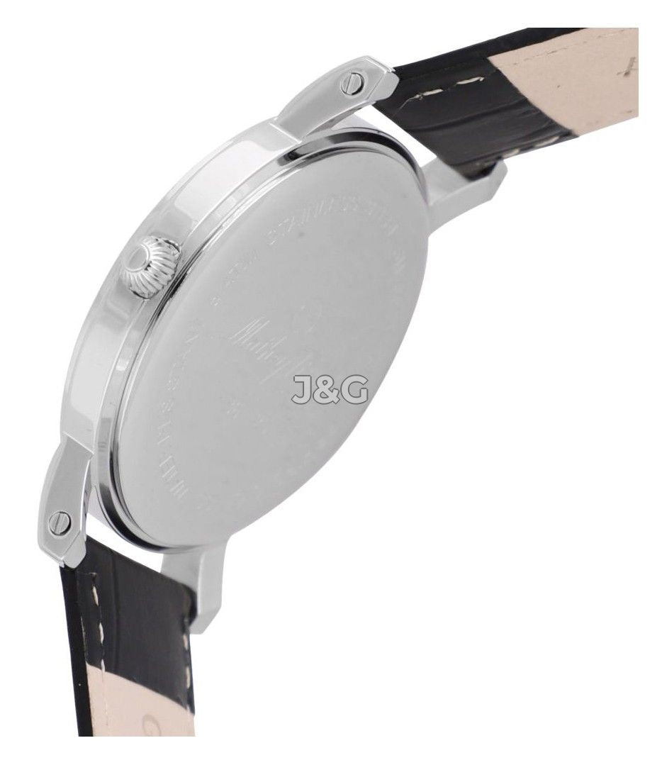 Mathey-Tissot City Date display Black Leather Male HB611251AN.-.MT. A brand-new Mathey-Tissot City watch featuring a Black dial and a Leather strap. Angled view. - view 3