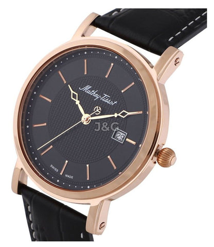 Mathey-Tissot City Date display Black Leather Male HB611251PN.-.MT. A brand-new Mathey-Tissot City watch featuring a Black dial and a Leather strap. Front view. - view 2