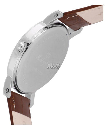 Mathey-Tissot City Date display White Leather Male HB611251AG.-.MT. A brand-new Mathey-Tissot City watch featuring a White dial and a Leather strap. Side view. - view 3