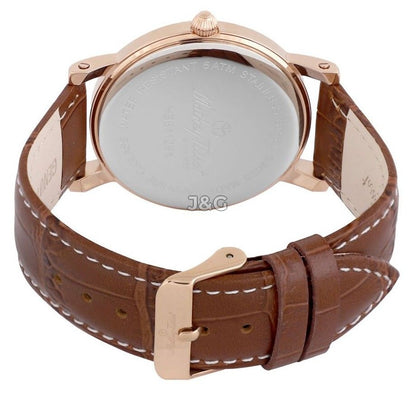 Mathey-Tissot City Date display White Leather Male HB611251PBR.-.MT. A brand-new Mathey-Tissot City watch featuring a White dial and a Leather strap. Side view. - view 4