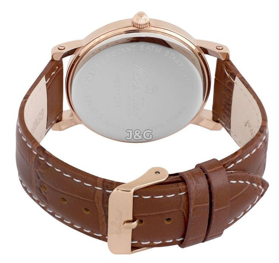 Mathey-Tissot City Date display White Leather Male HB611251PG.-.MT. A brand-new Mathey-Tissot City watch featuring a White dial and a Leather strap. Front view. - view 4