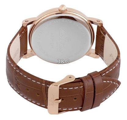 Mathey-Tissot City Date display White Leather Male HB611251PI.-.MT. A brand-new Mathey-Tissot City watch featuring a White dial and a Leather strap. Angled view. - view 4