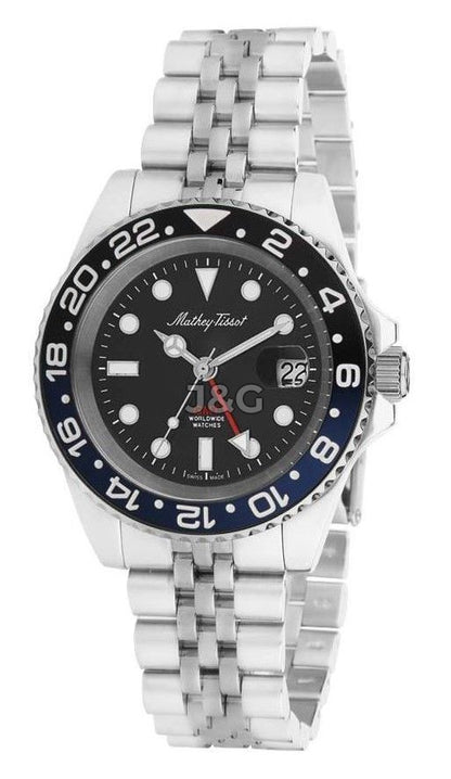 Mathey-Tissot Date display Black Stainless steel Male H903ANB.-.MT. A brand-new Mathey-Tissot watch featuring a Black dial and a Stainless steel strap. Front view. - view 2