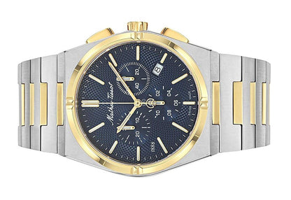 Mathey-Tissot Date display Blue Stainless steel Male H118CHBBU.-.MT. A brand-new Mathey-Tissot watch featuring a Blue dial and a Stainless steel strap. Front view. - view 3