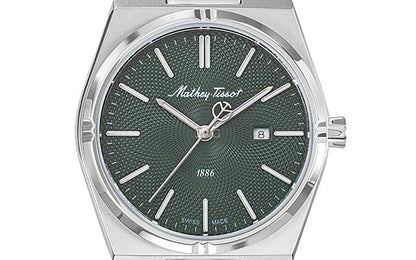Mathey-Tissot Date display Green Stainless steel Female D118AV.-.MT. A brand-new Mathey-Tissot watch featuring a Green dial and a Stainless steel strap. Front view. - view 2