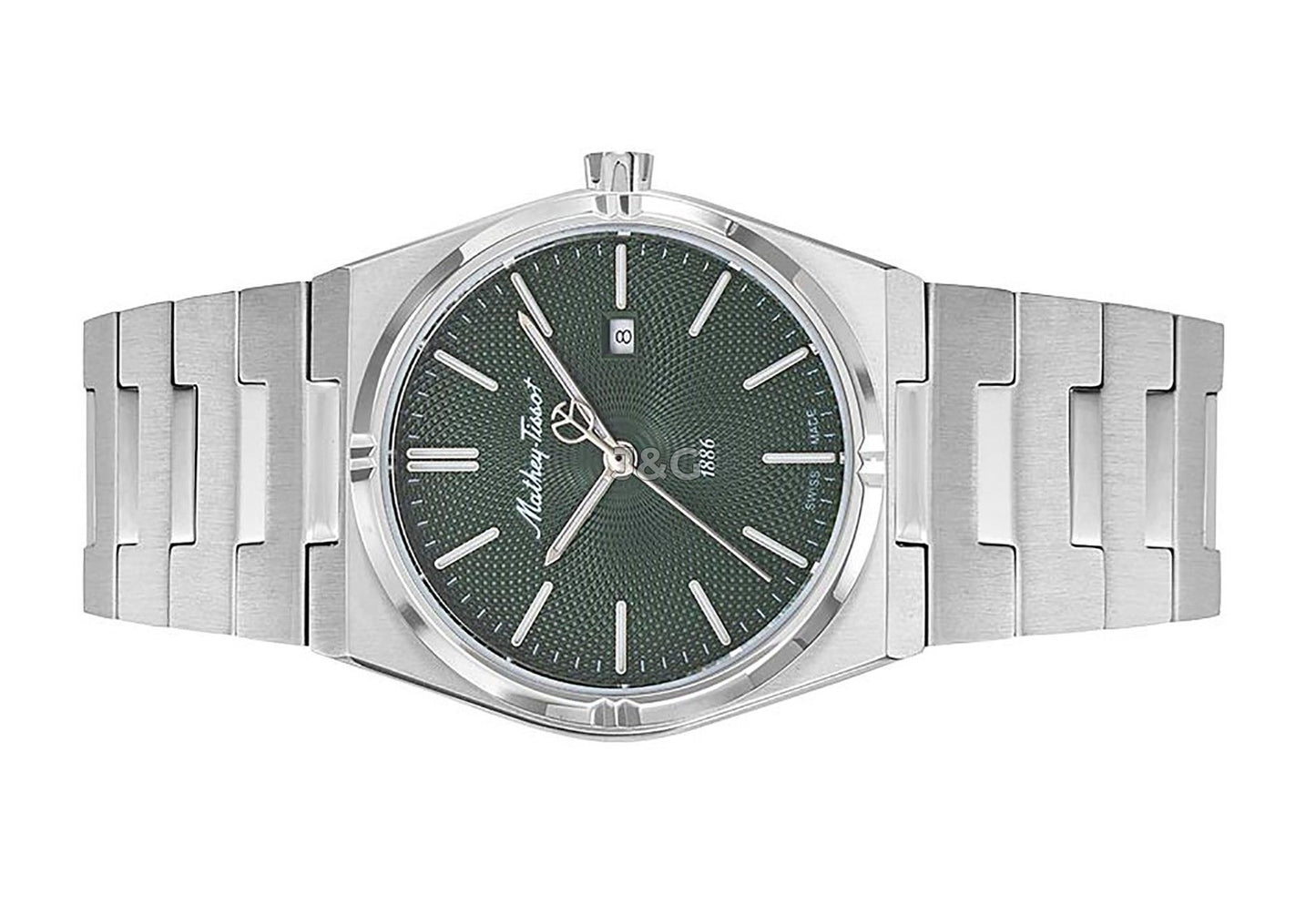 Mathey-Tissot Date display Green Stainless steel Female D118AV.-.MT. A brand-new Mathey-Tissot watch featuring a Green dial and a Stainless steel strap. Front view. - view 3