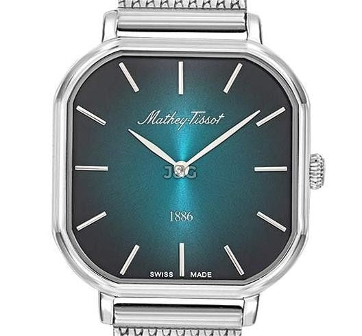 Mathey-Tissot Deployment clasp Green Stainless steel Female D7917AV.-.MT. A brand-new Mathey-Tissot watch featuring a Green dial and a Stainless steel strap. Side view. - view 2