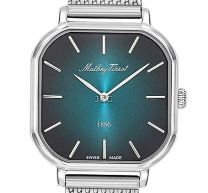 Mathey-Tissot Deployment clasp Green Stainless steel Female D7917AV.-.MT. A brand-new Mathey-Tissot watch featuring a Green dial and a Stainless steel strap. Side view. - view 2