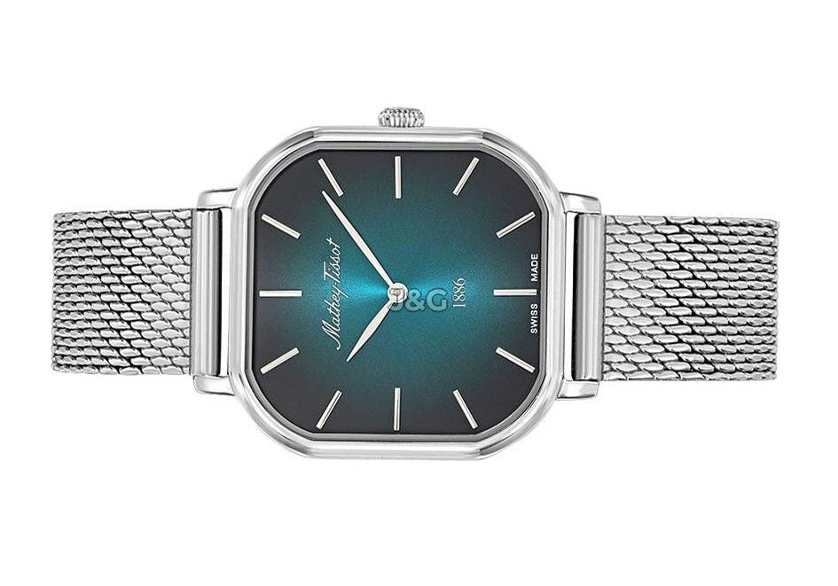 Mathey-Tissot Deployment clasp Green Stainless steel Female D7917AV.-.MT. A brand-new Mathey-Tissot watch featuring a Green dial and a Stainless steel strap. Side view. - view 3