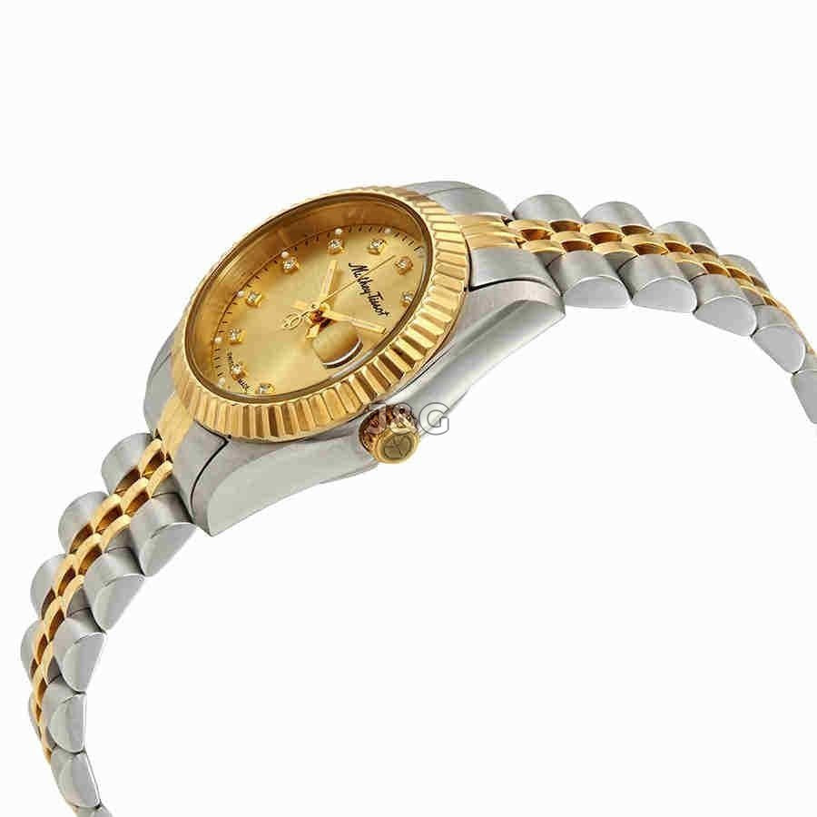 Mathey-Tissot Mathy Date display Gold Stainless steel Female D710BDI.-.MT. A brand-new Mathey-Tissot Mathy watch featuring a Gold dial and a Stainless steel strap. Front view. - view 2