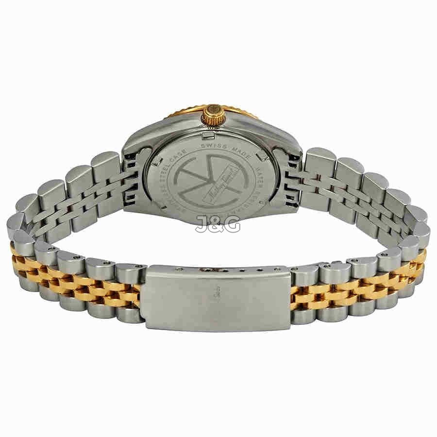 Mathey-Tissot Mathy Date display Gold Stainless steel Female D710BDI.-.MT. A brand-new Mathey-Tissot Mathy watch featuring a Gold dial and a Stainless steel strap. Front view. - view 3