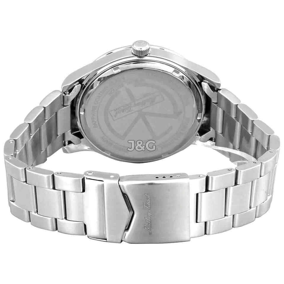 Mathey-Tissot Mathy I Date display Blue Stainless steel Male H455SK.-.MT. A brand-new Mathey-Tissot Mathy watch featuring a Blue dial and a Stainless steel strap. Angled view. - view 3