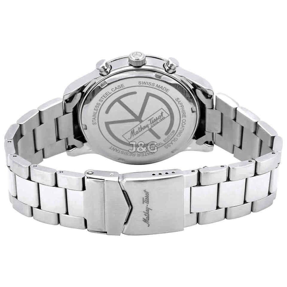 Mathey-Tissot Mathy I Date display Green Stainless steel Male H455CHVE.-.MT. A brand-new Mathey-Tissot Mathy watch featuring a Green dial and a Stainless steel strap. Angled view. - view 3