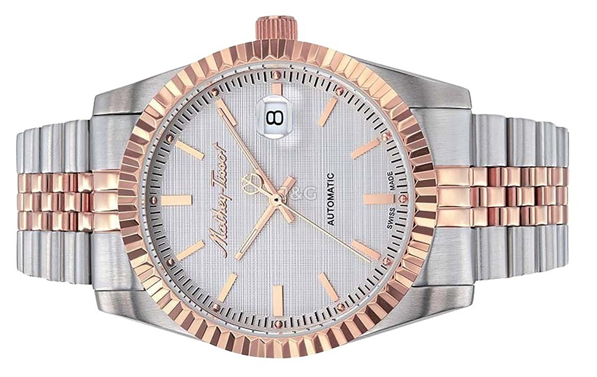 Mathey-Tissot Mathy III Automatic movement White Stainless steel Male H1810ATRA.-.MT. A brand-new Mathey-Tissot Mathy watch featuring a White dial and a Stainless steel strap. Side view. - view 3