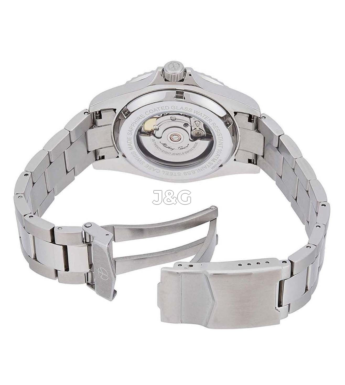 Mathey-Tissot Mathy Vintage Automatic movement Black Stainless steel Male H901ATR.-.MT. A brand-new Mathey-Tissot Mathy watch featuring a Black dial and a Stainless steel strap. Front view. - view 3