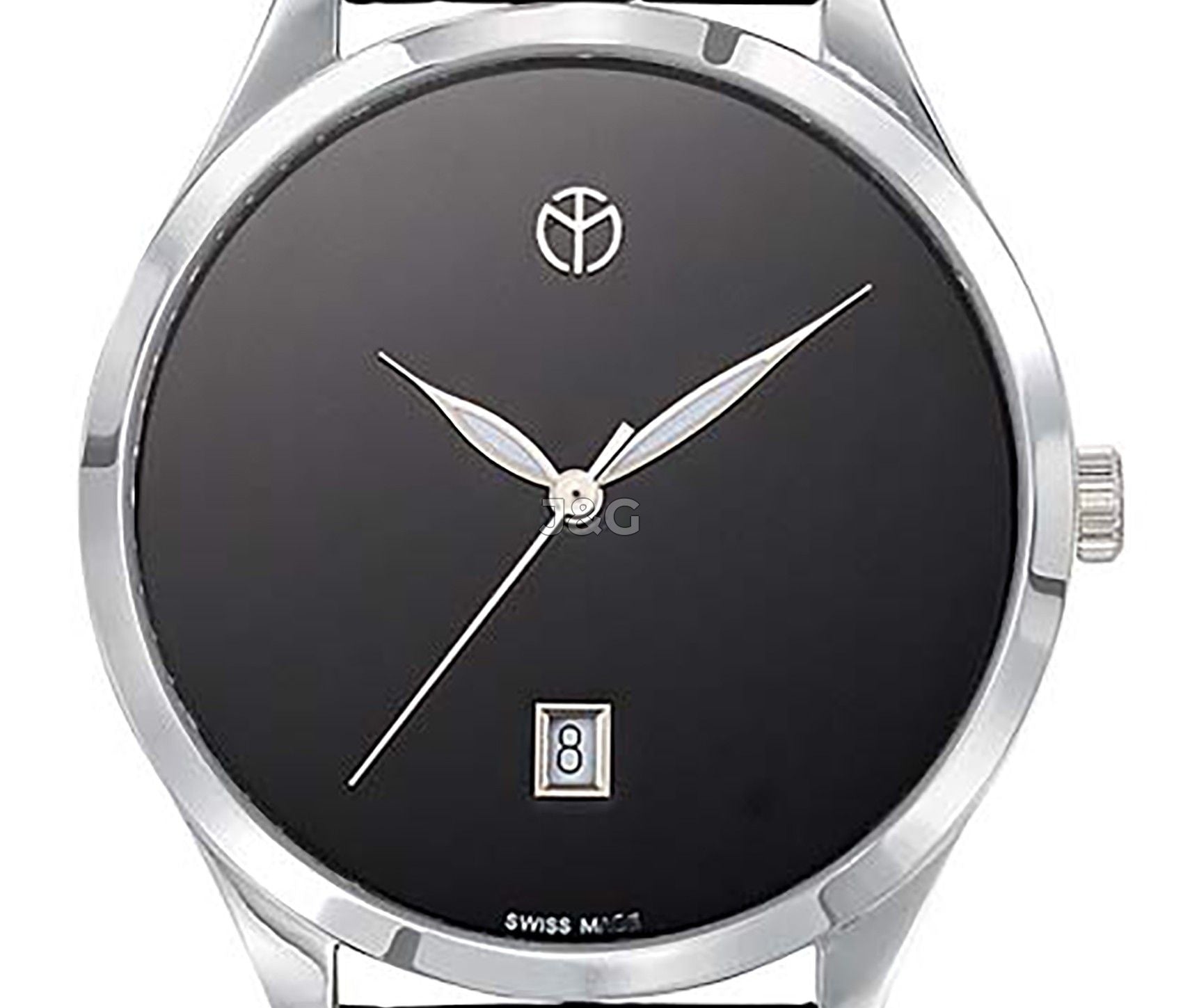 Mathey-Tissot Urban Date display Black Leather Female D411NM.-.MT. A brand-new Mathey-Tissot Urban watch featuring a Black dial and a Leather strap. Angled view. - view 2