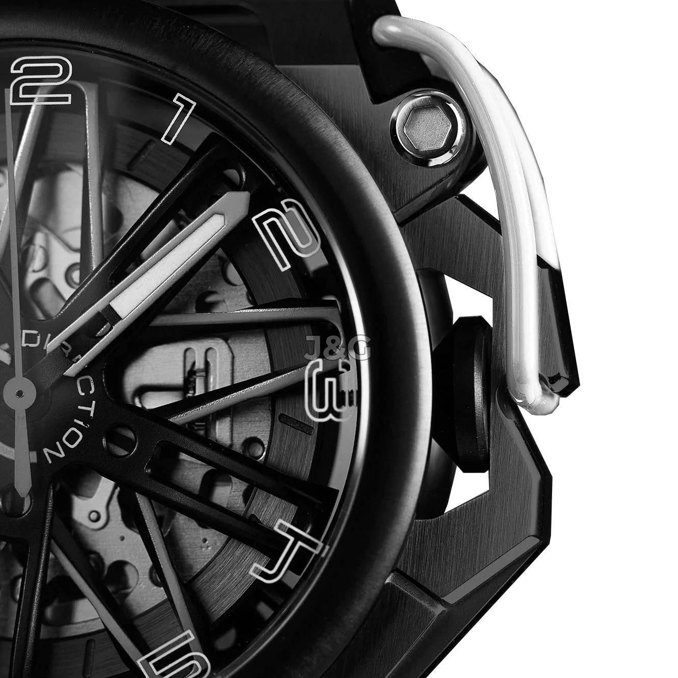 Mazzucato RIM GT Automatic movement White Rubber Male GT3-WH.-.MW. A brand-new Mazzucato RIM watch featuring a White dial and a Rubber strap. Side view. - view 3