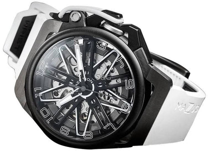 Mazzucato RIM GT Automatic movement White Rubber Male GT3-WH.-.MW. A brand-new Mazzucato RIM watch featuring a White dial and a Rubber strap. Side view. - view 5