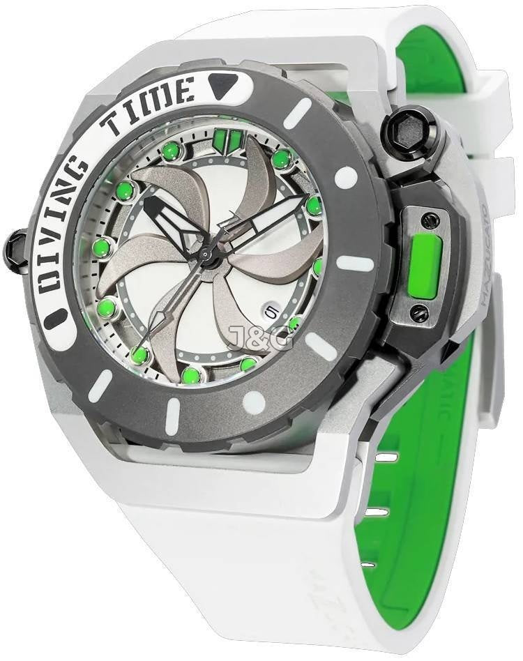 Mazzucato RIM Scuba Automatic movement White Stainless steel Male SUB07-WH802.-.MW. A brand-new Mazzucato RIM watch featuring a White dial and a Stainless steel strap. Front view. - view 3