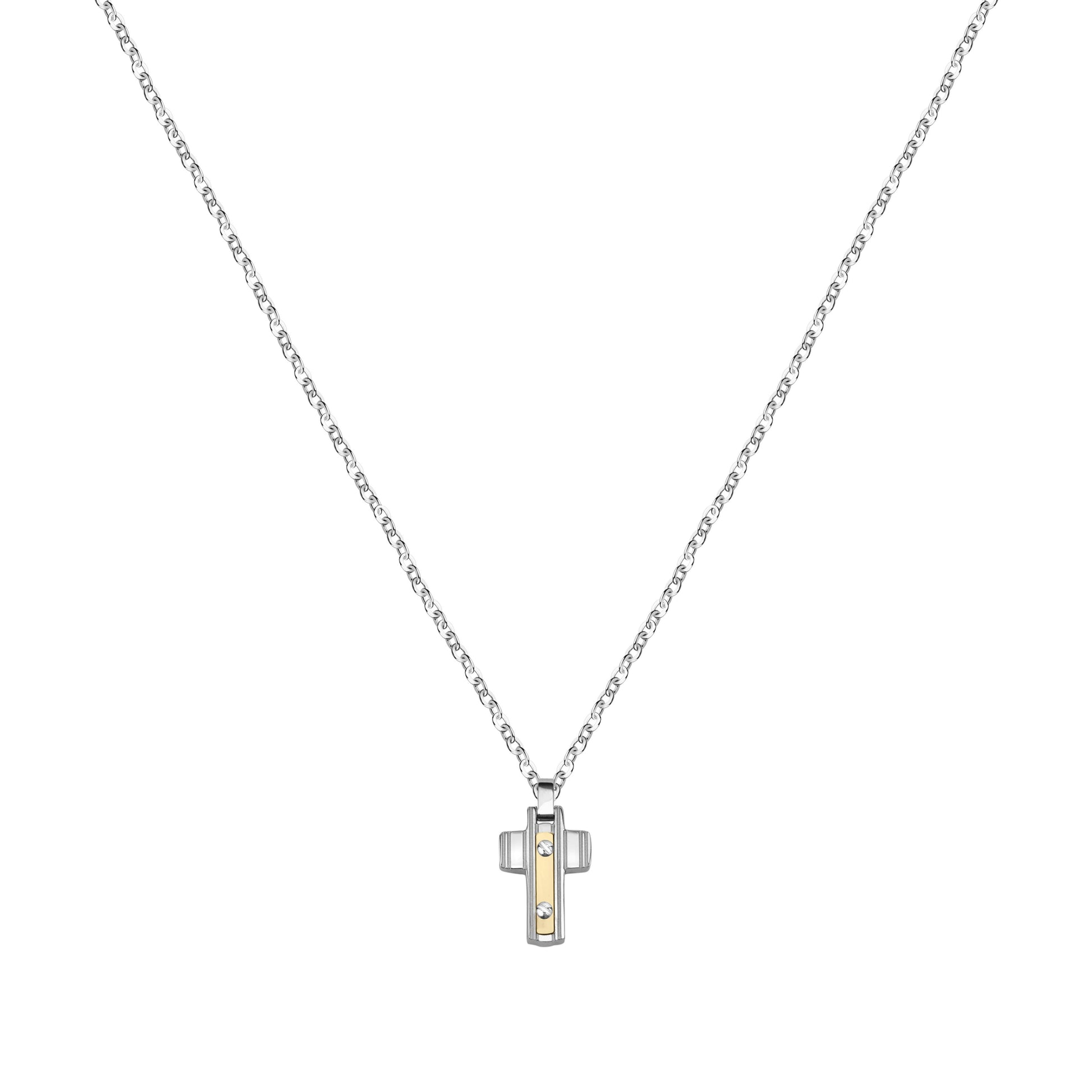 Morellato Gold Stainless Steel And 750 Gold Necklace For Men. A brand-new Morellato watch. Front view.