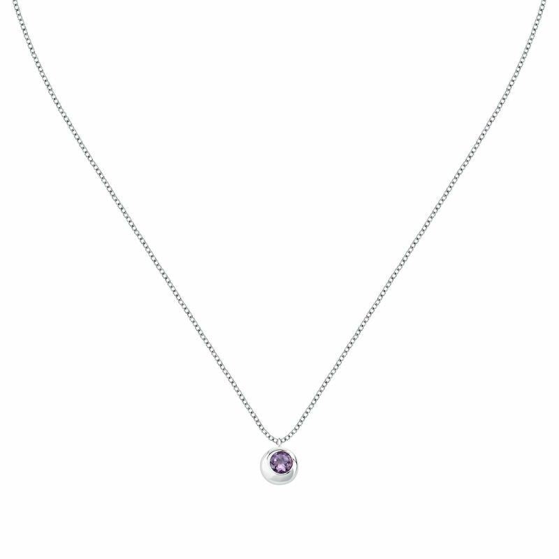 Morellato Tesori Eterni Necklace With Purple Stone SAXN07. A brand-new Morellato watch. Side view.